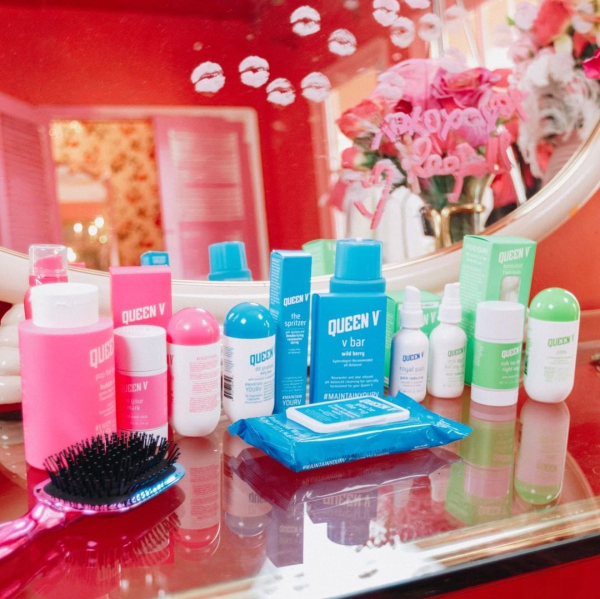 queen v products on vanity