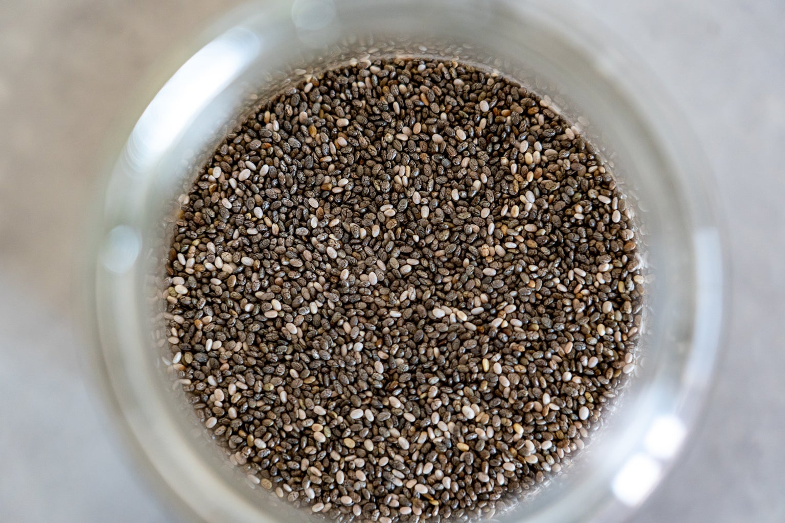 Jar full of chia seeds