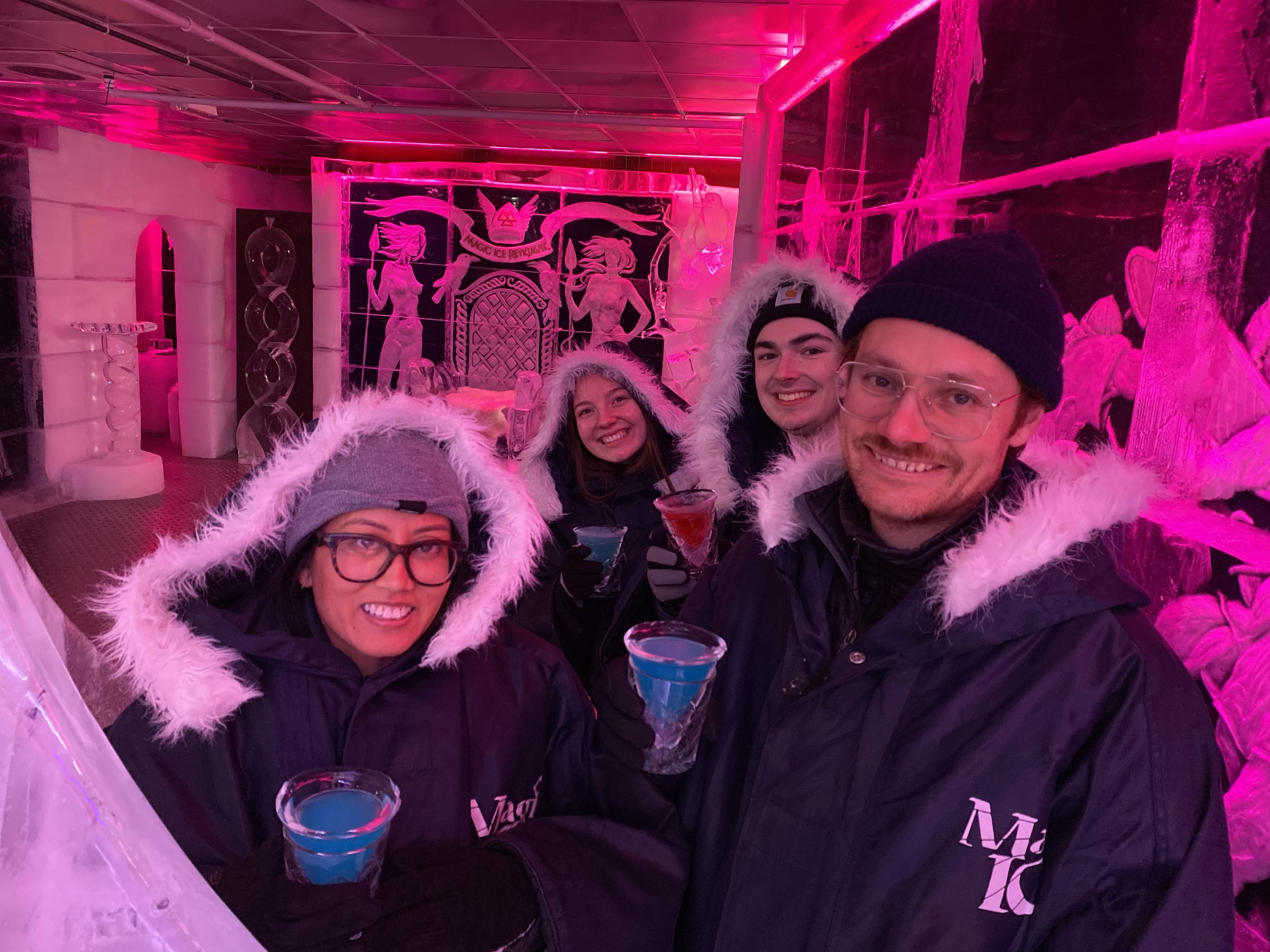 Parents and boyfriend and I at Ice bar