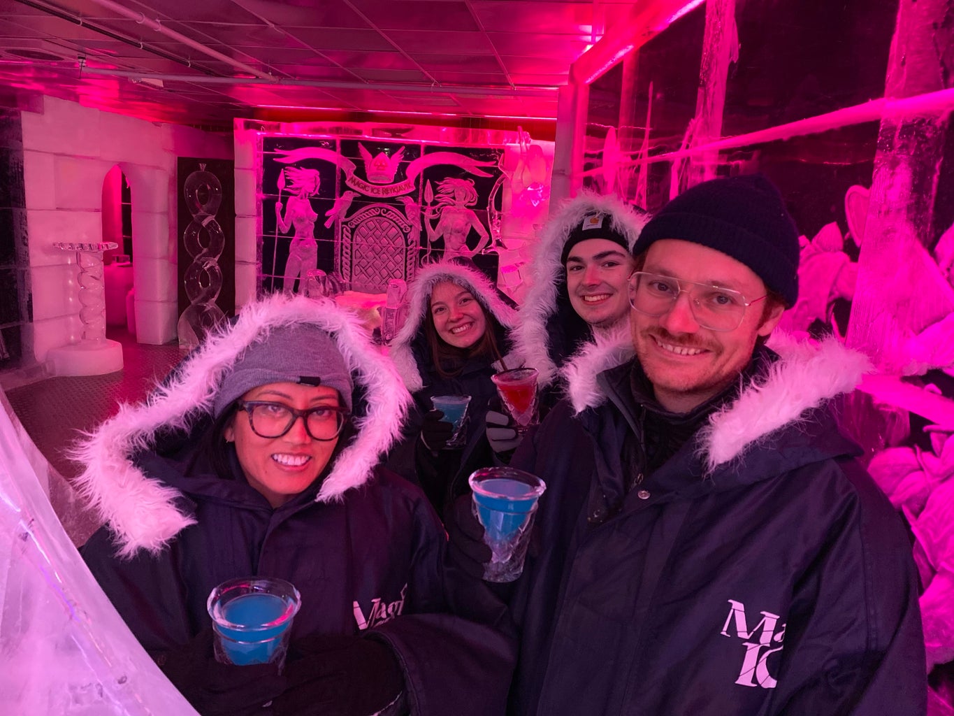 Parents and boyfriend and I at Ice bar