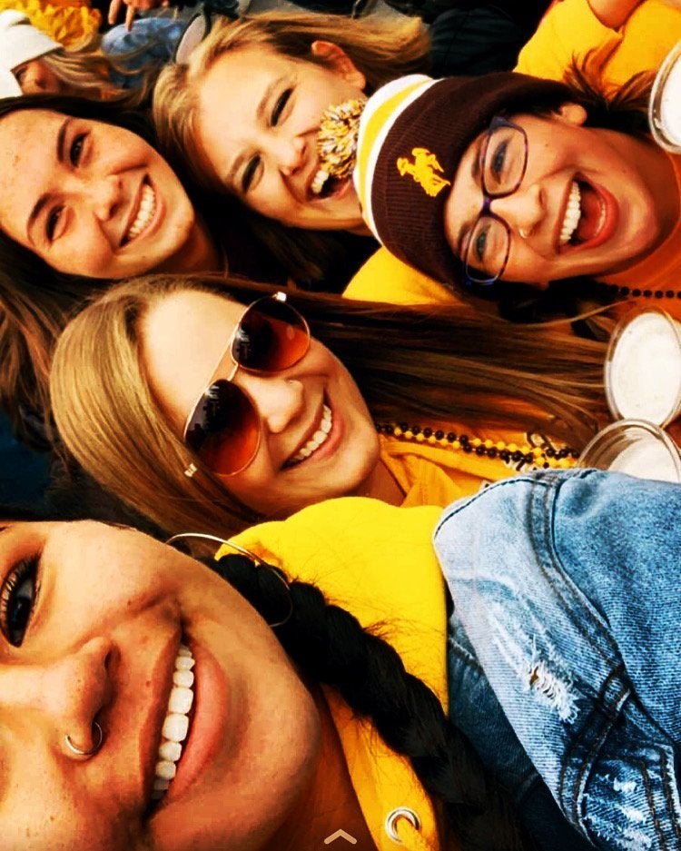 Selfie with girls at football game