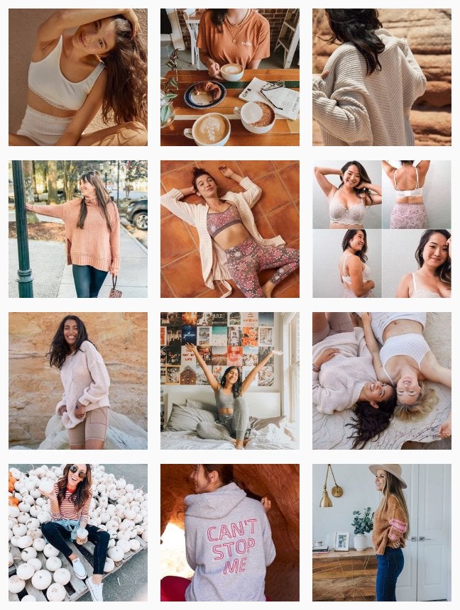 A screenshot of the Aerie Instagram feed