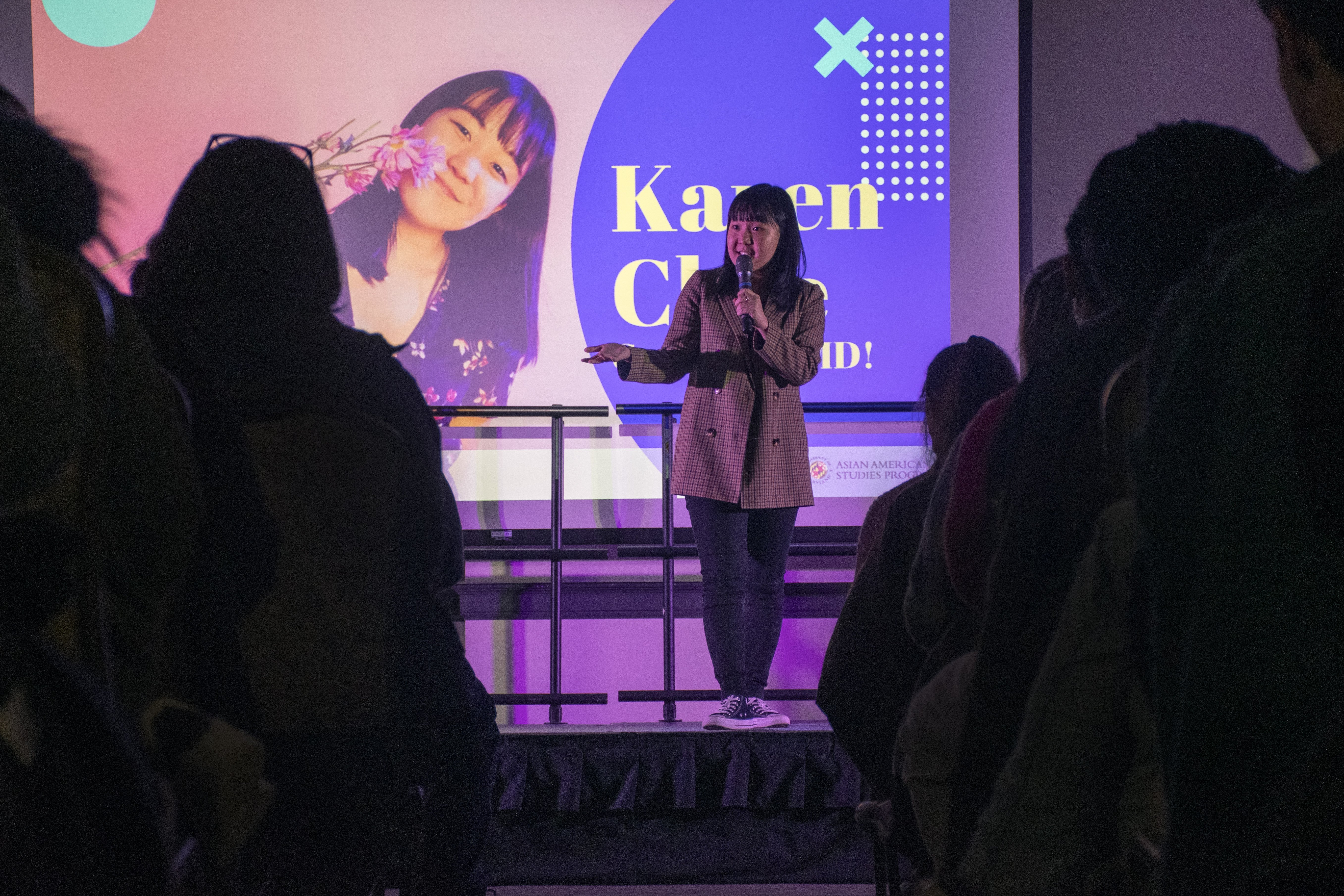 karen chee performing stand-up