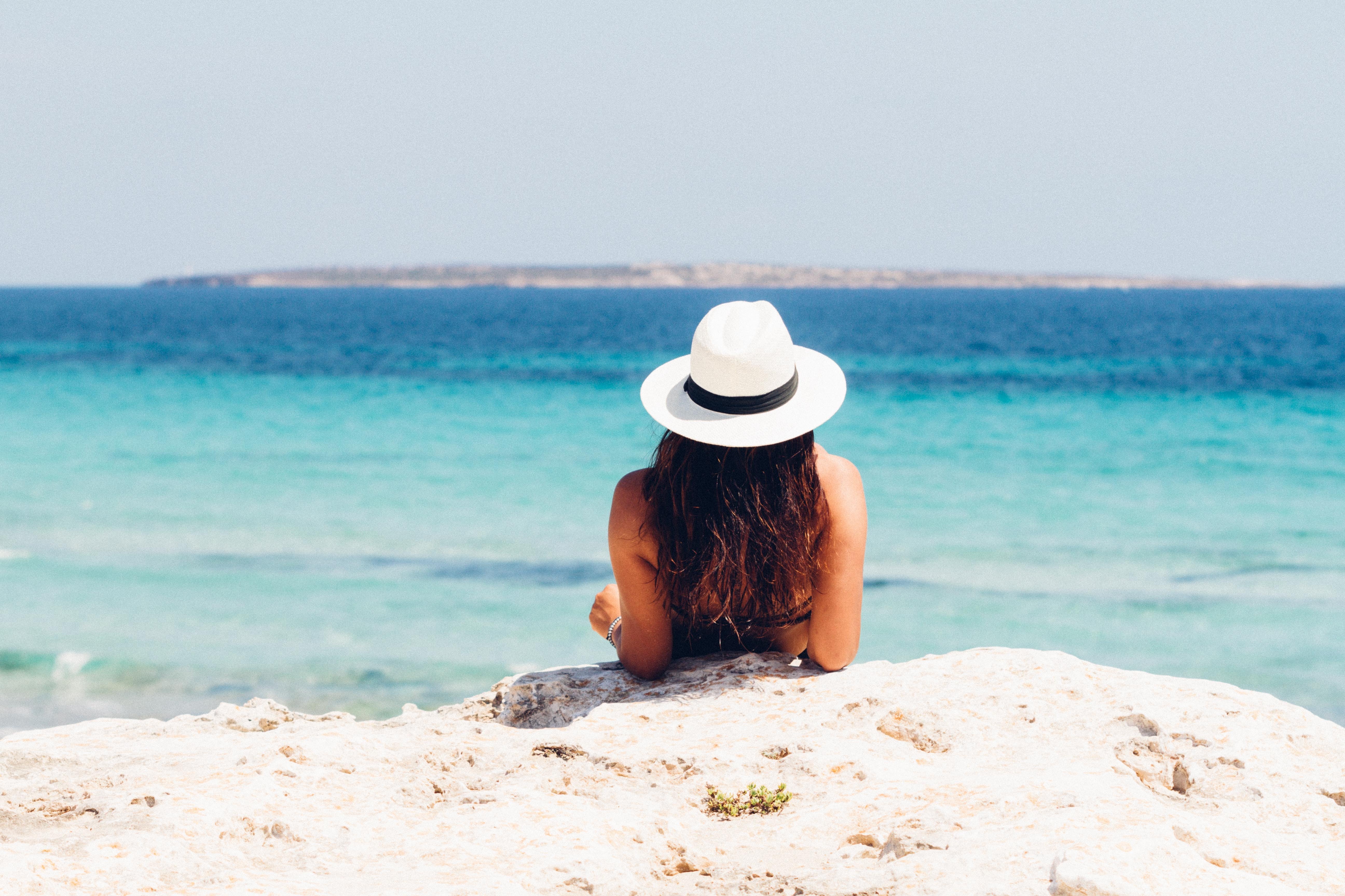 woman lying on beach