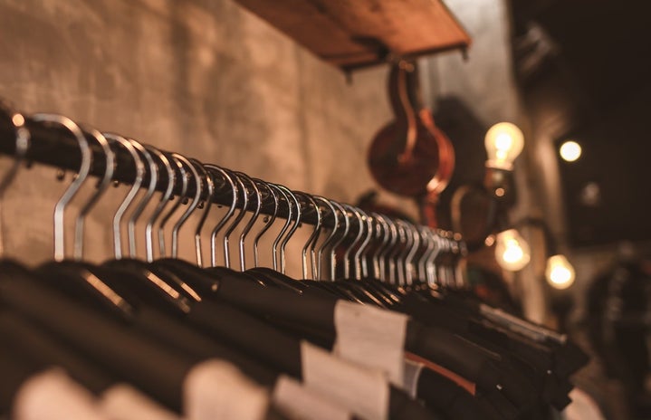 black clothes on a hanger