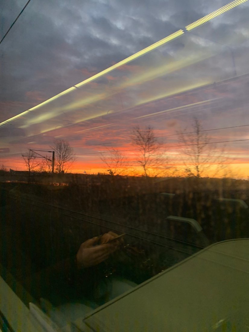 train sunset