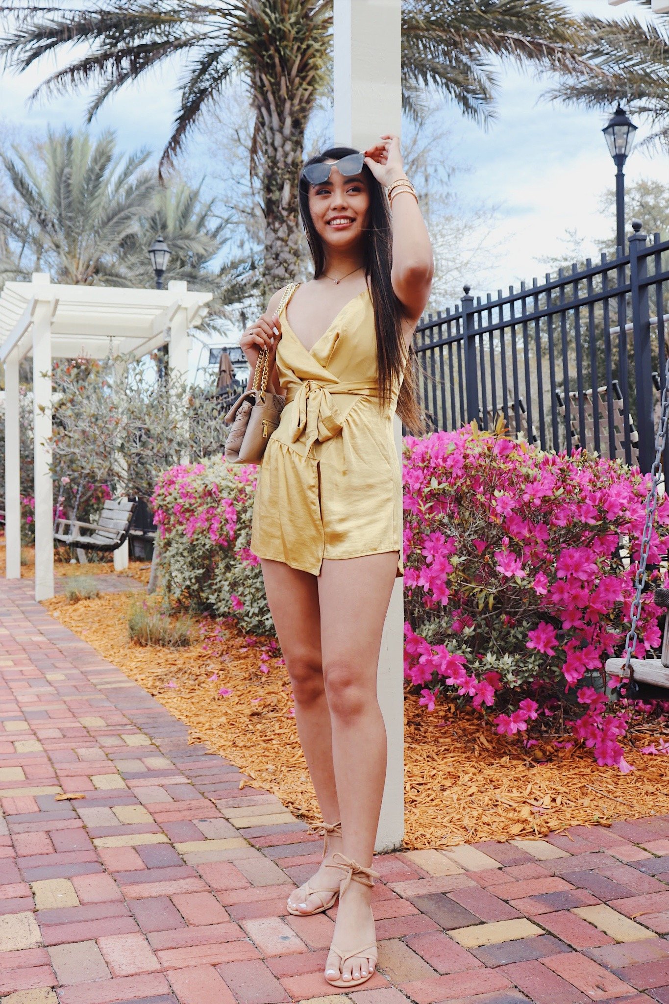 Girl in yellow romper
