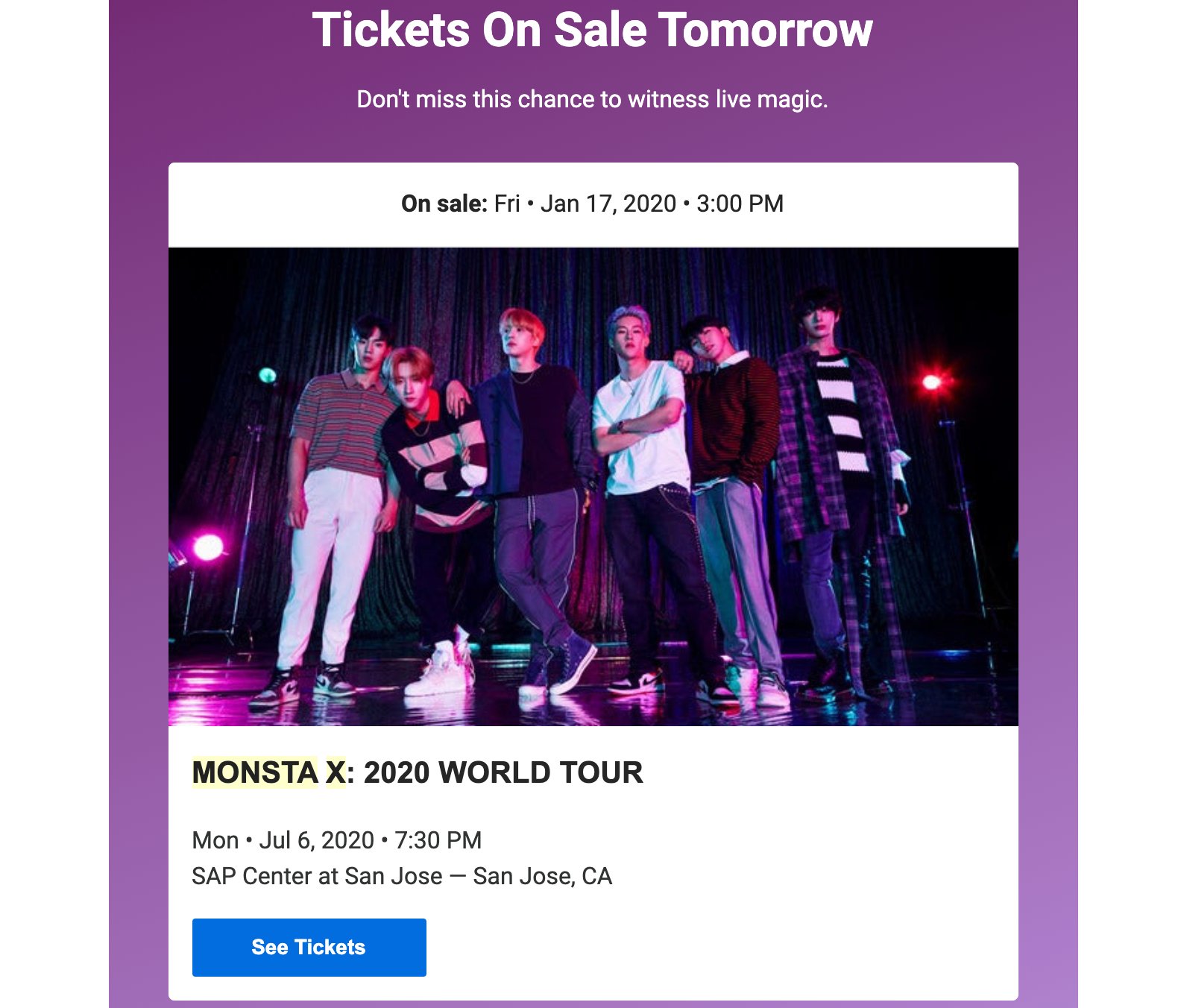 Concert Ticket Confirmation