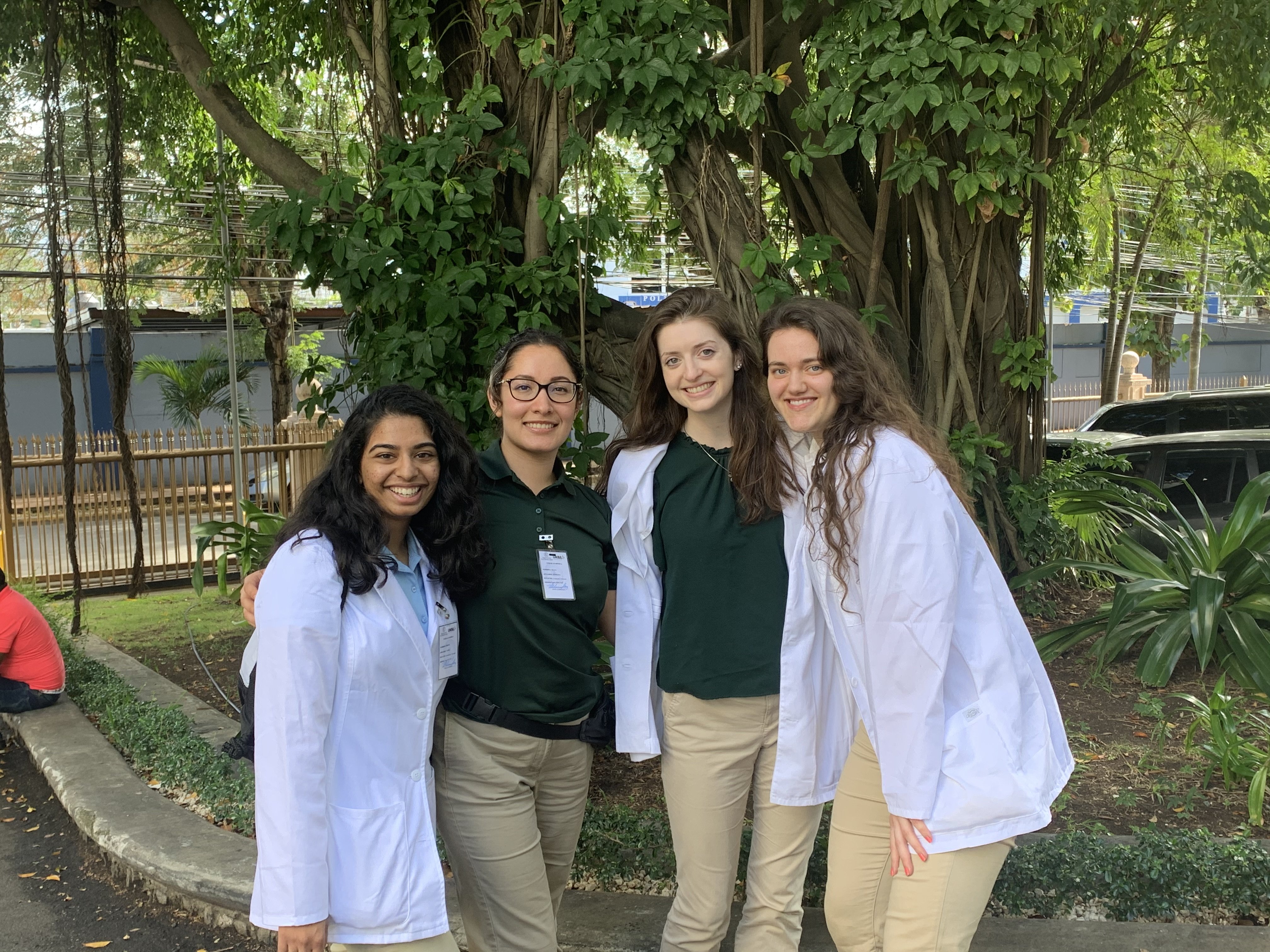 Girl volunteering with friends