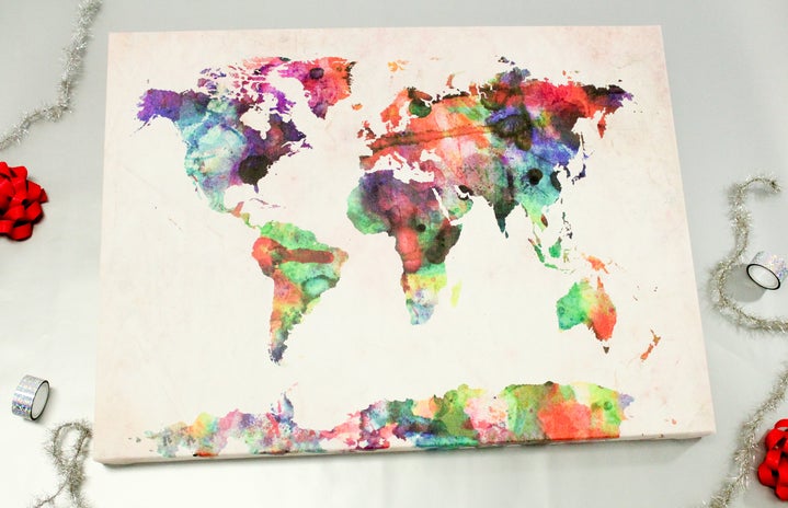 Urban Watercolor World Map Canvas Print by Michael Tompsettjpg?width=719&height=464&fit=crop&auto=webp
