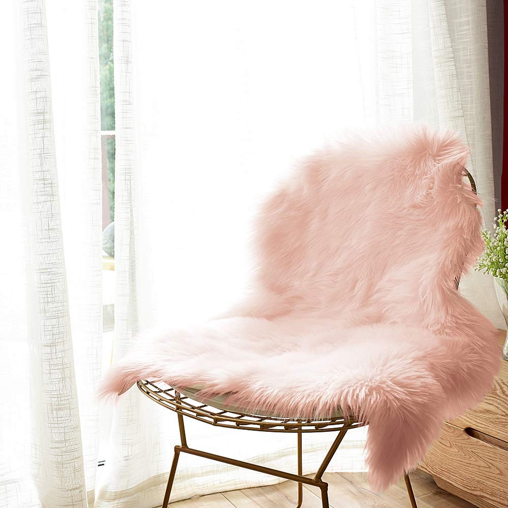 Carvapet Luxury Soft Faux Sheepskin Chair Cover Seat Cushion