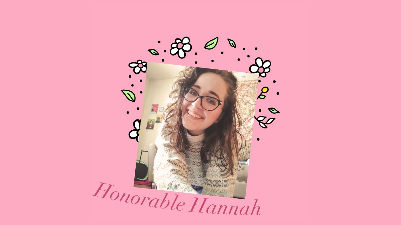 A picture my chapter member took of herself and I decorated for the hero image of my article.