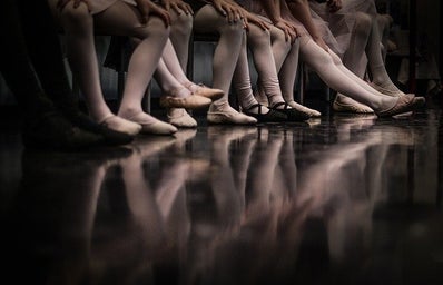 Ballet dancing, feet of ballerinas