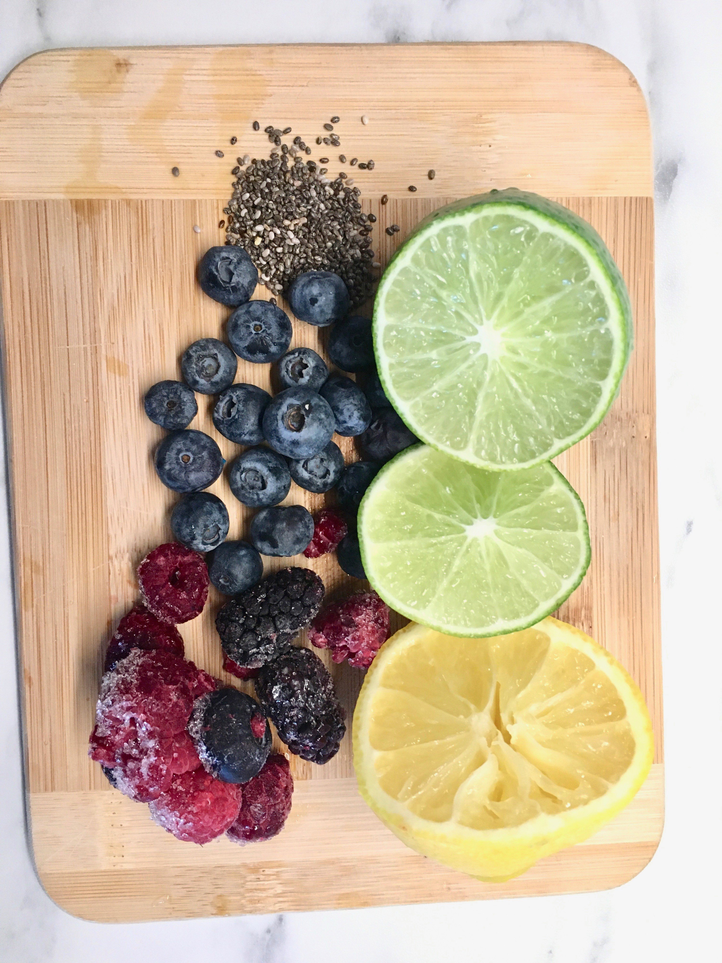 Fruit drink with ice cubes