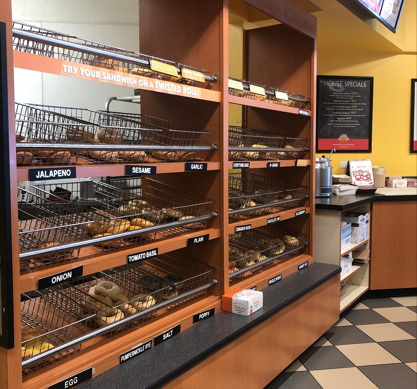 Bagels at the shop I work at for my article about working during the coronavirus pandemic.