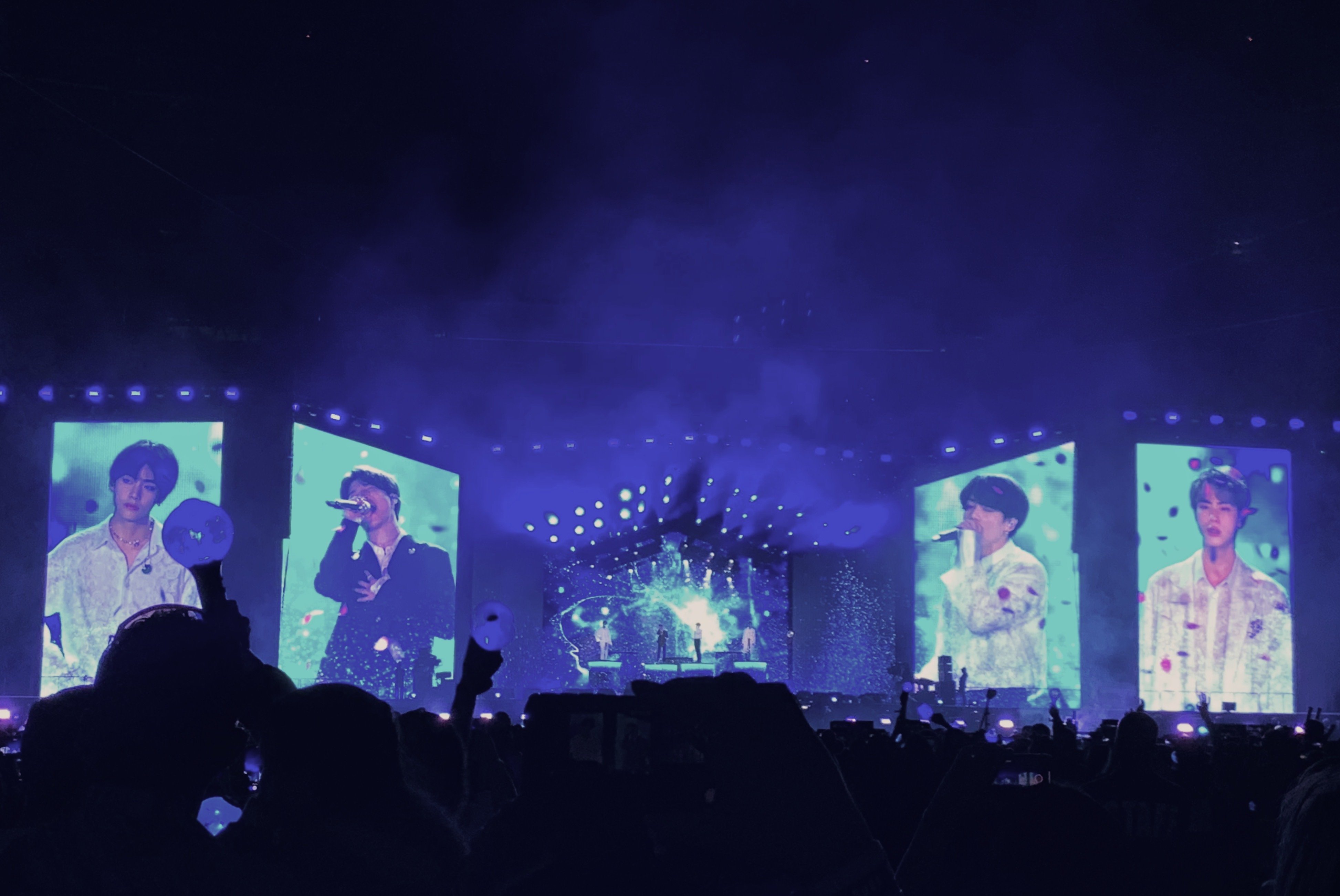 Vocal line of kpop band BTS perform at MetLife Stadium