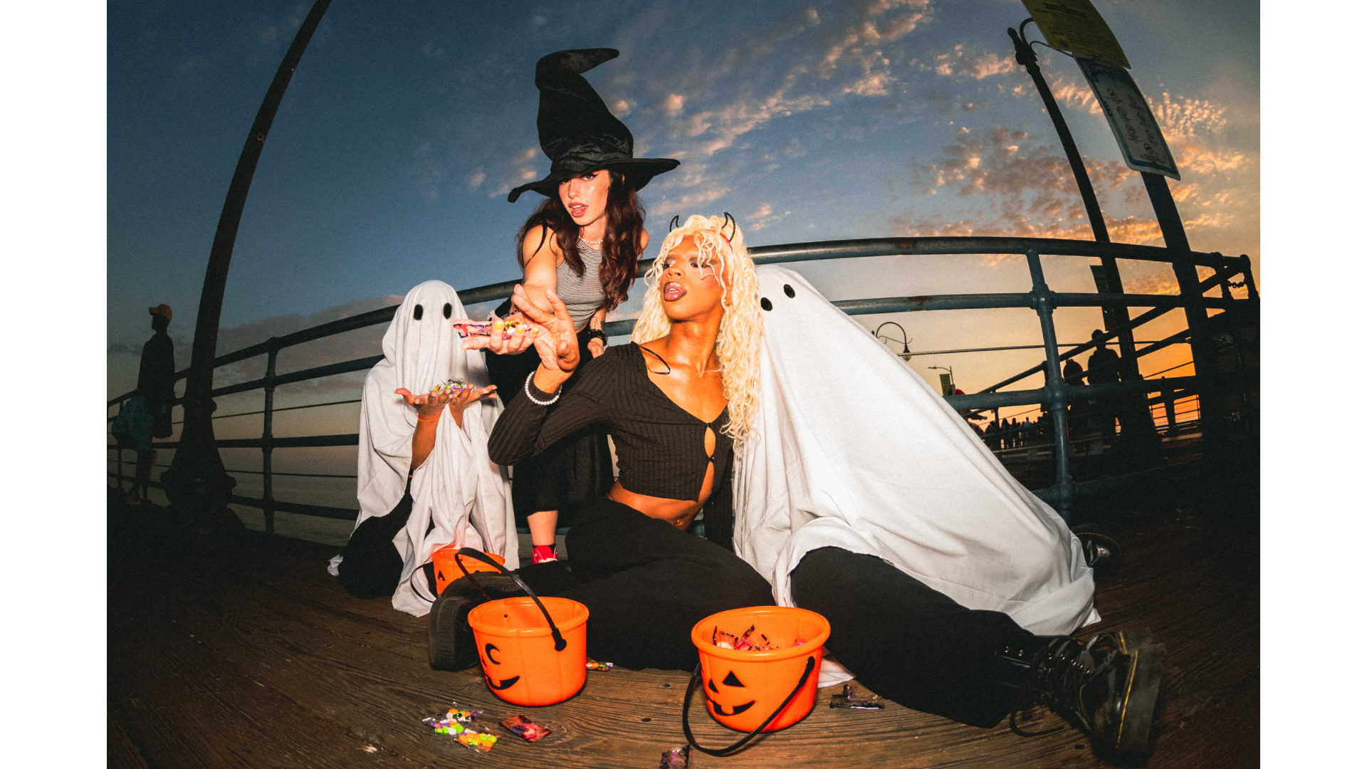 Teenagers in Halloween Costumes