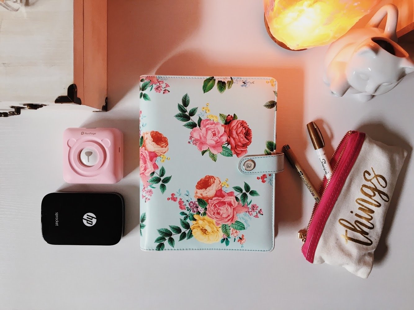 Bullet journal supplies and spreads