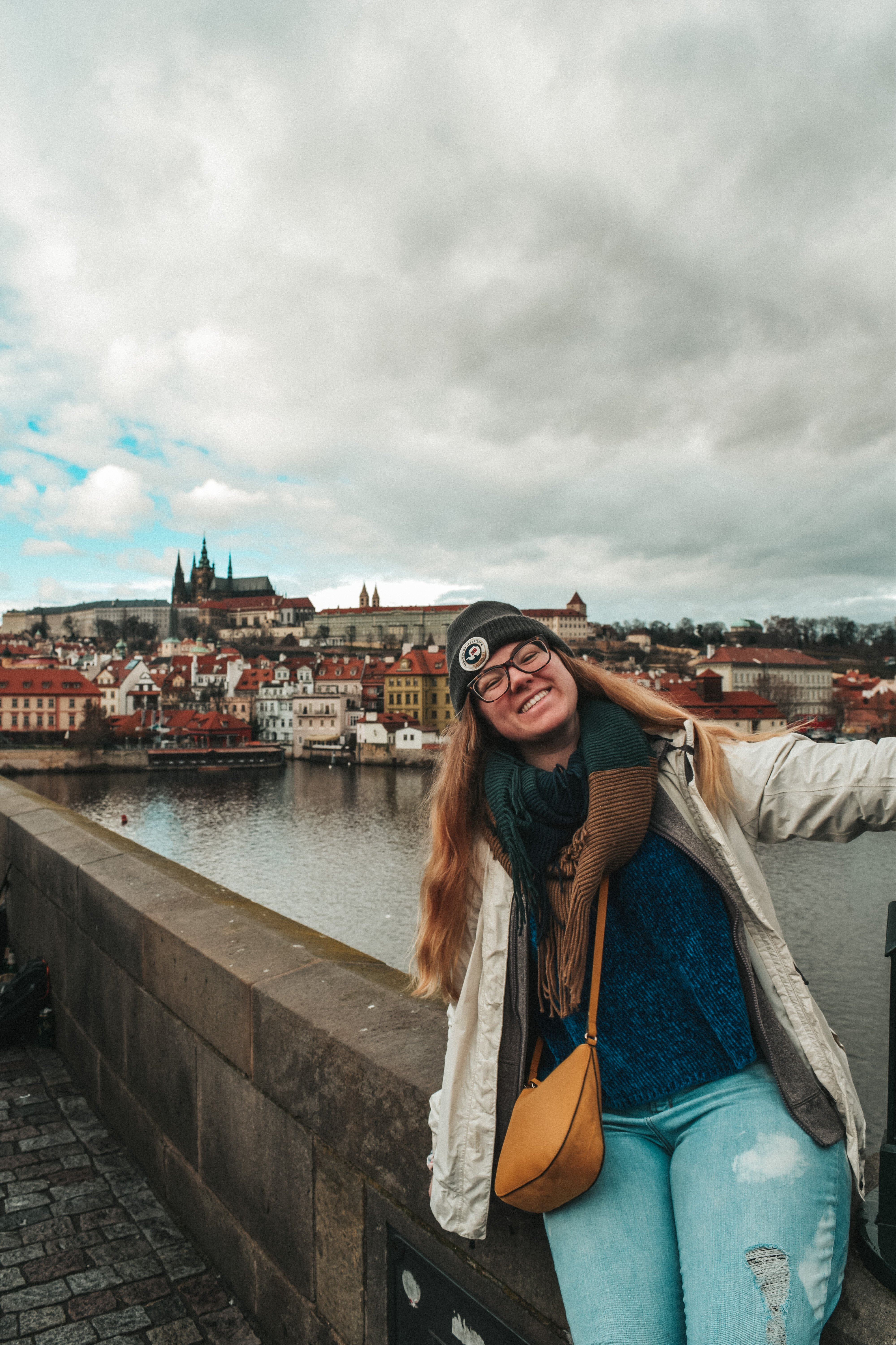 woman on bridge