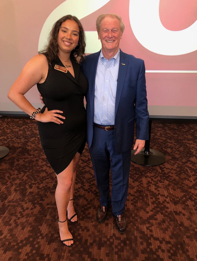 Kayla Francis with President Thrasher