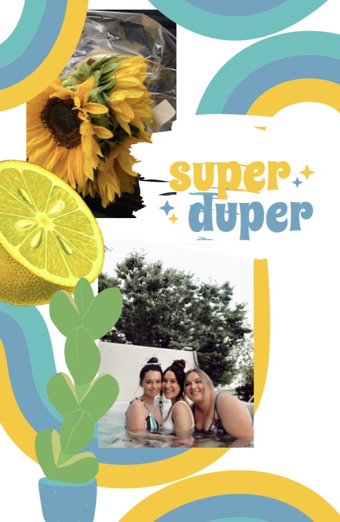 Screensaver collage I made with pictures I own and free canva elements