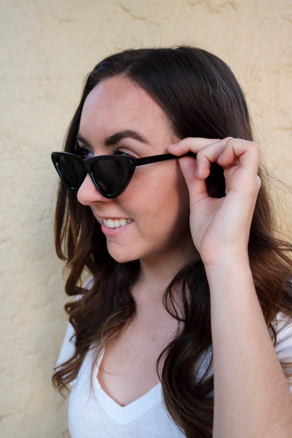 girl wearing black sunglasses