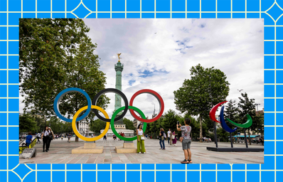 Statue of the Olympic Rings in Paris