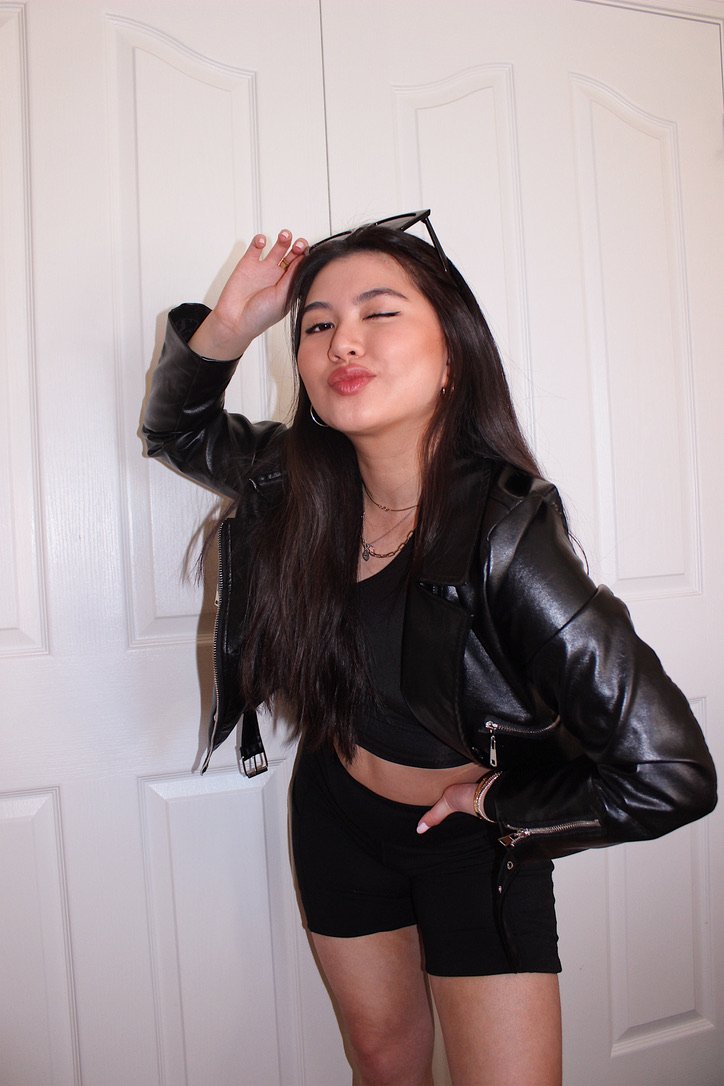 black monochrome outfit