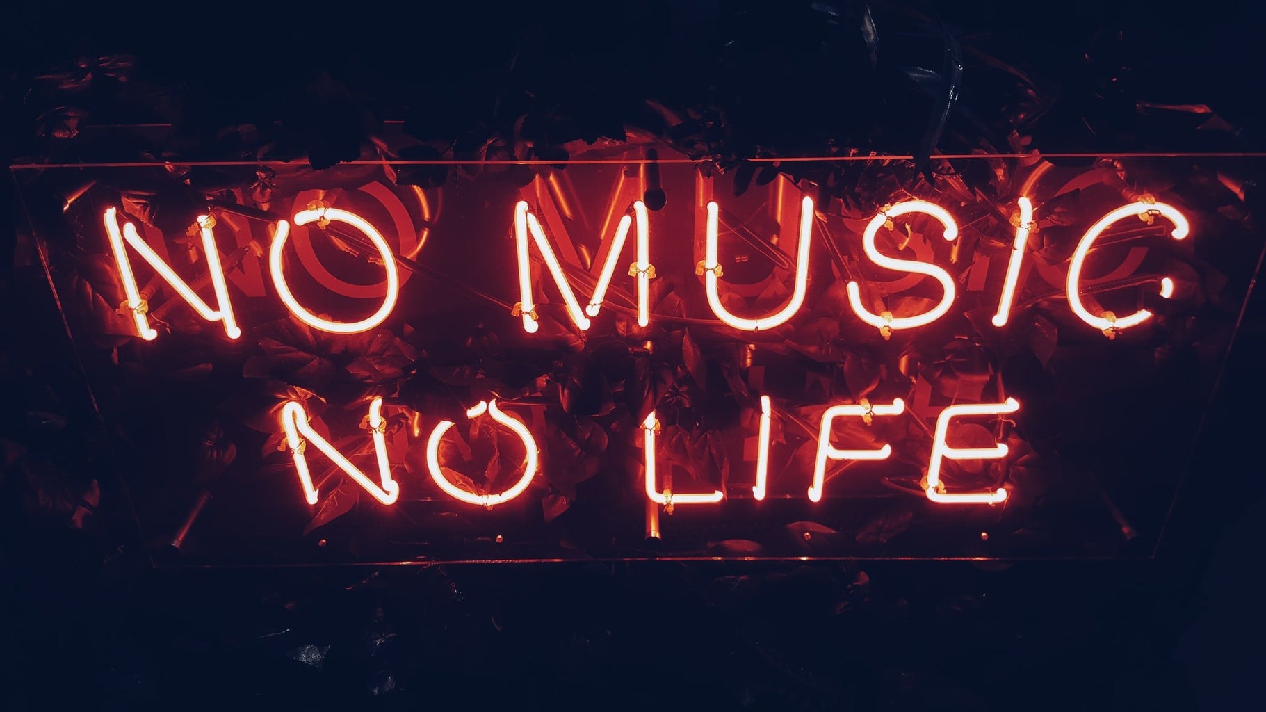 red neon sign music