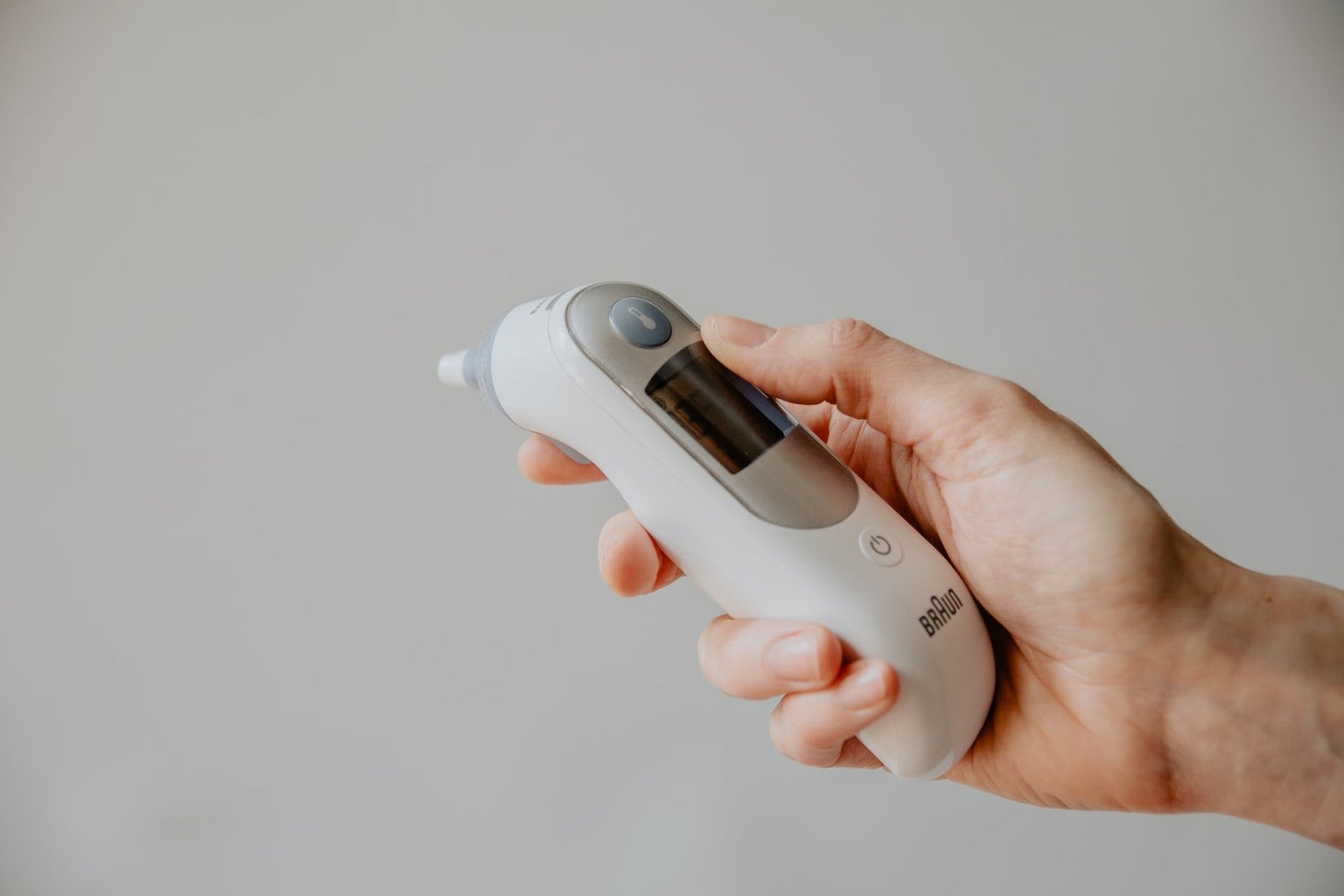 An ear thermometer that checks for a fever