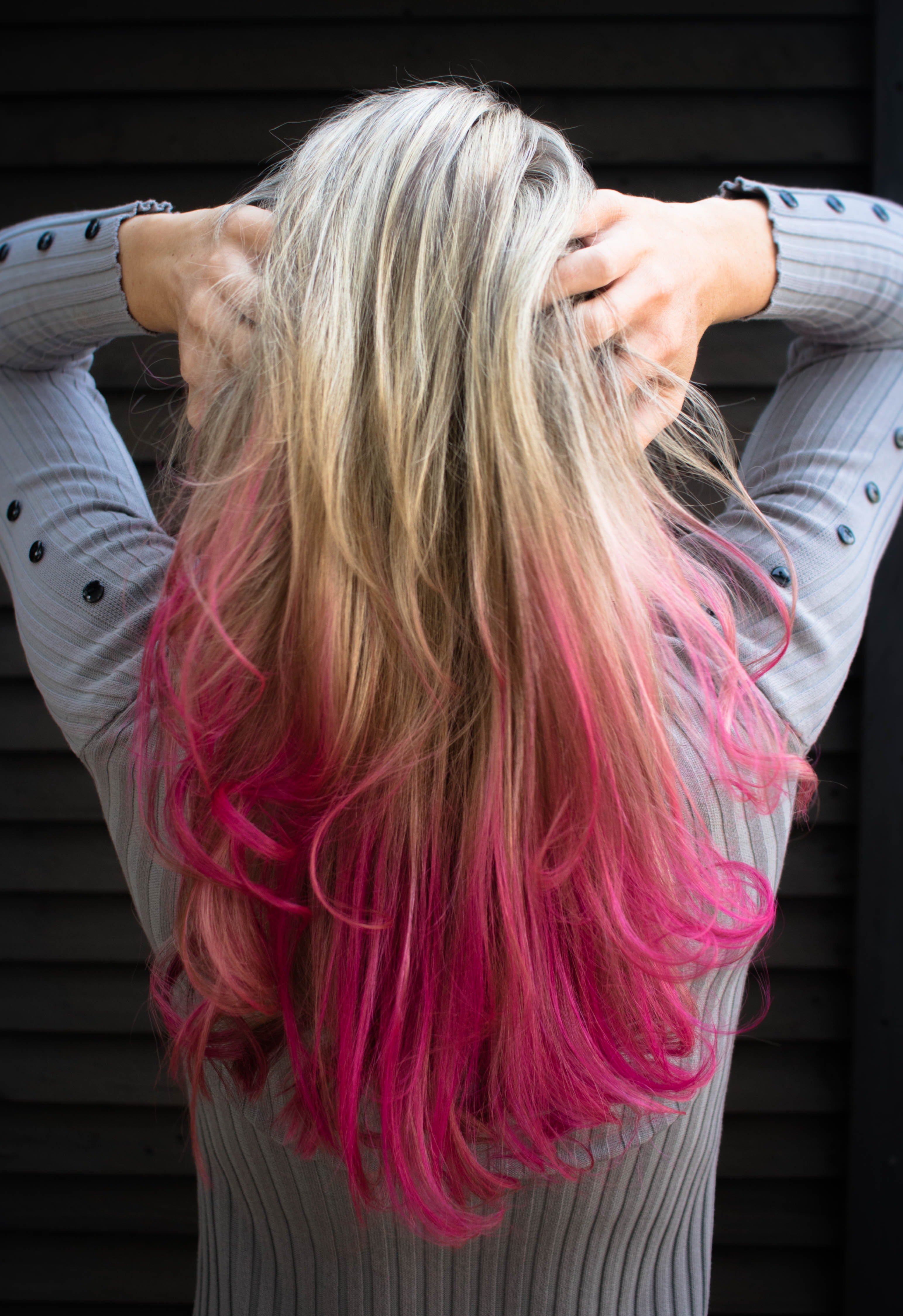 pink dip dyed hair