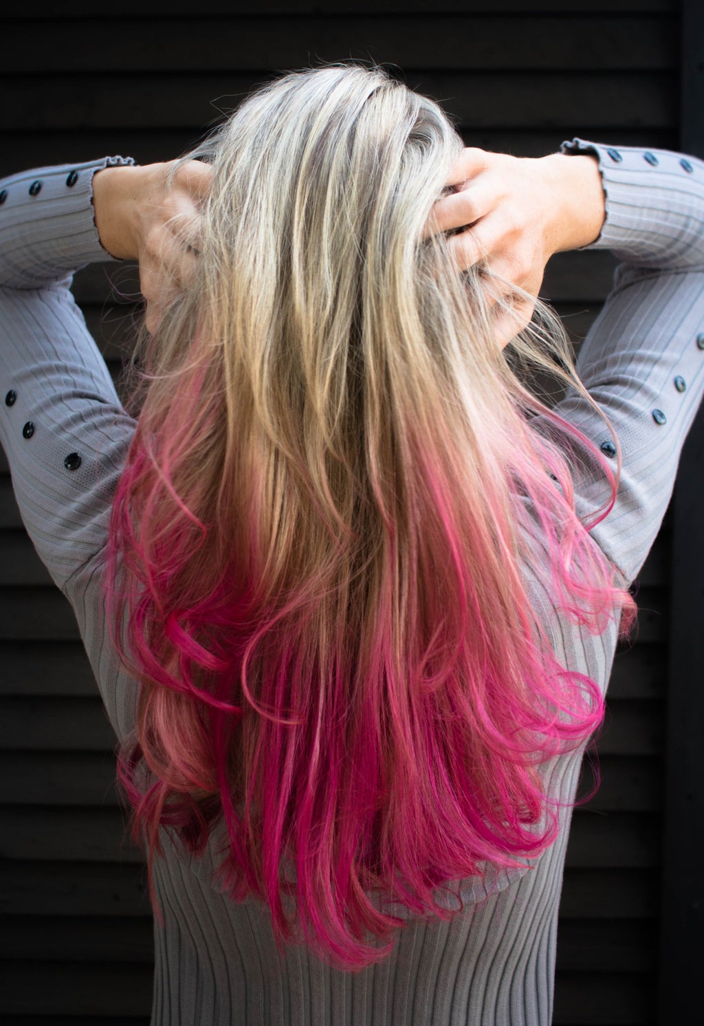 pink dip dyed hair
