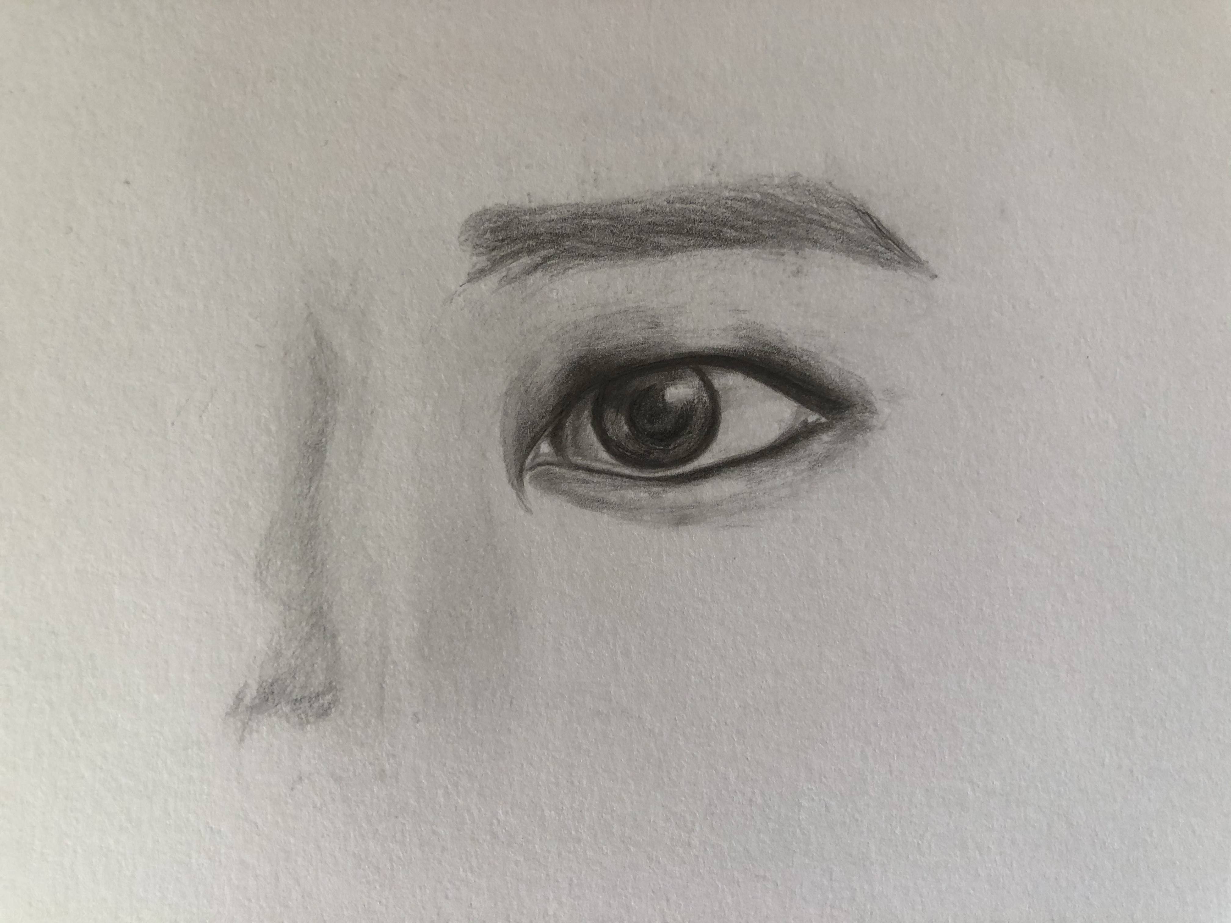 Unfinished drawing of a face