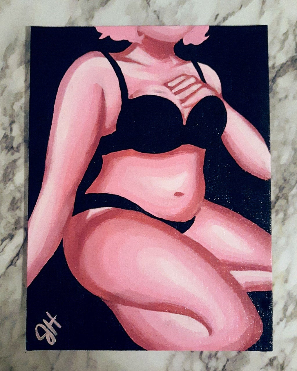 pink nude painting