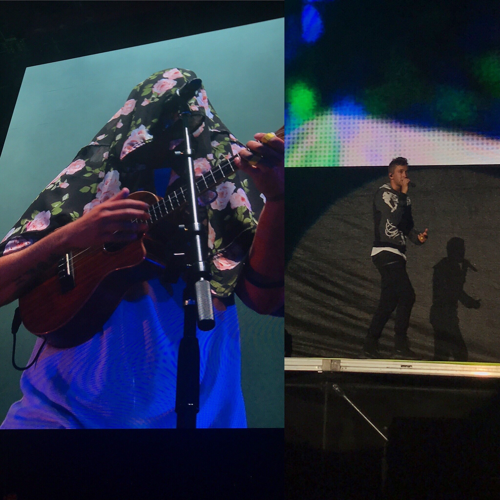 photo of Twenty One Pilots performing onstage at Lollapalooza