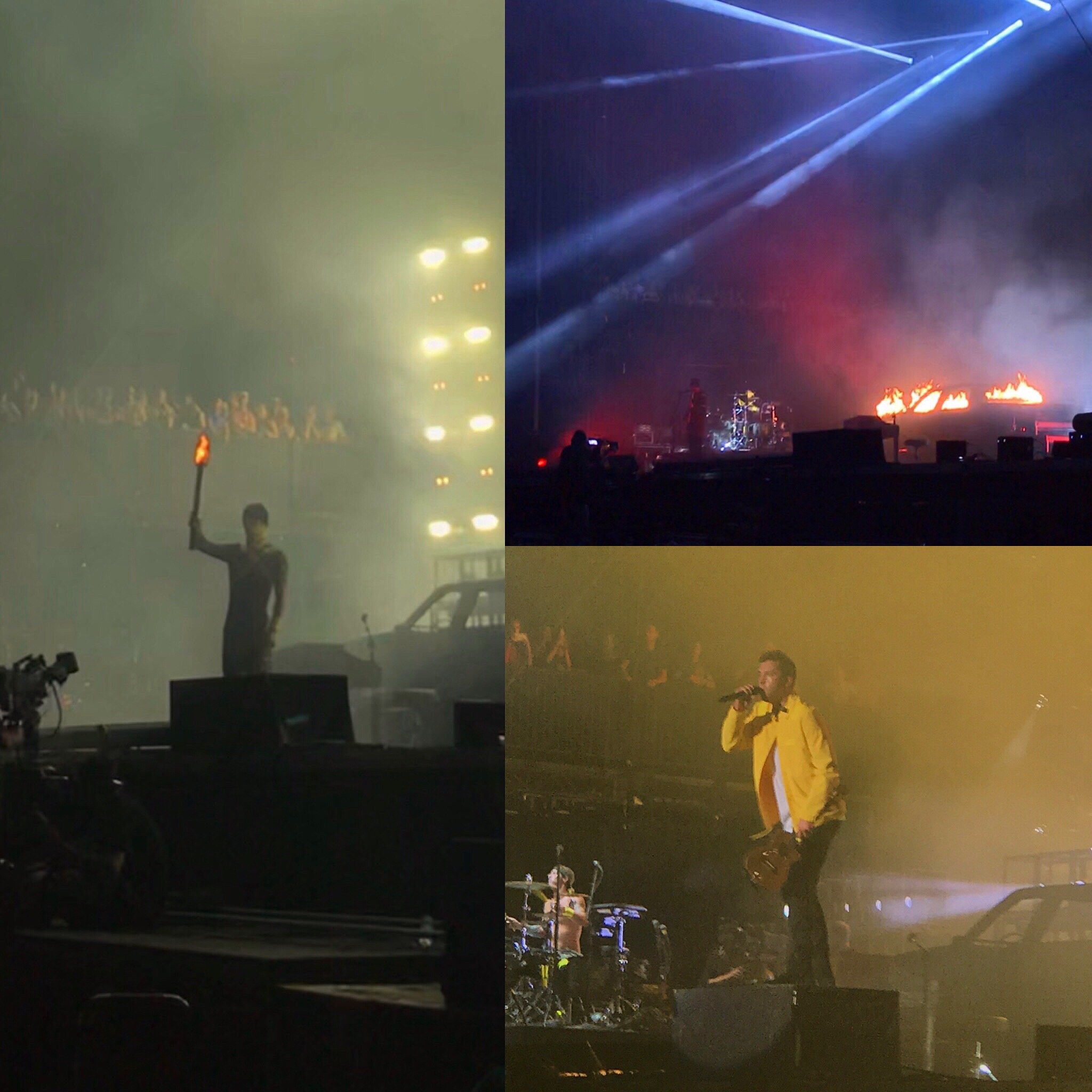 photo of Twenty One Pilots performing onstage at Lollapalooza