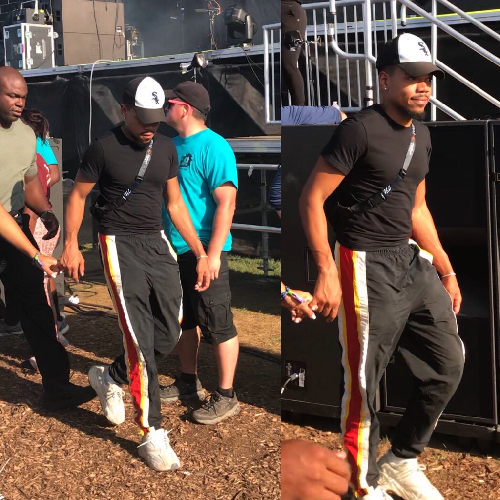 photo of Chance the Rapper leaving stage at Lollapalooza 2019