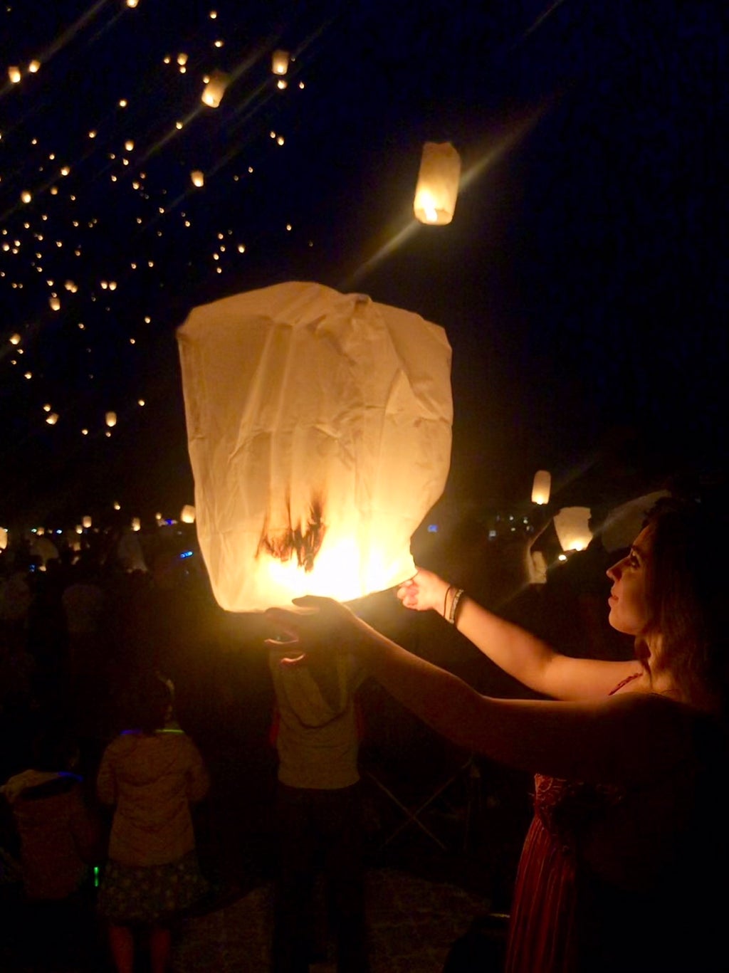Girl with lantern at the Lights Fest