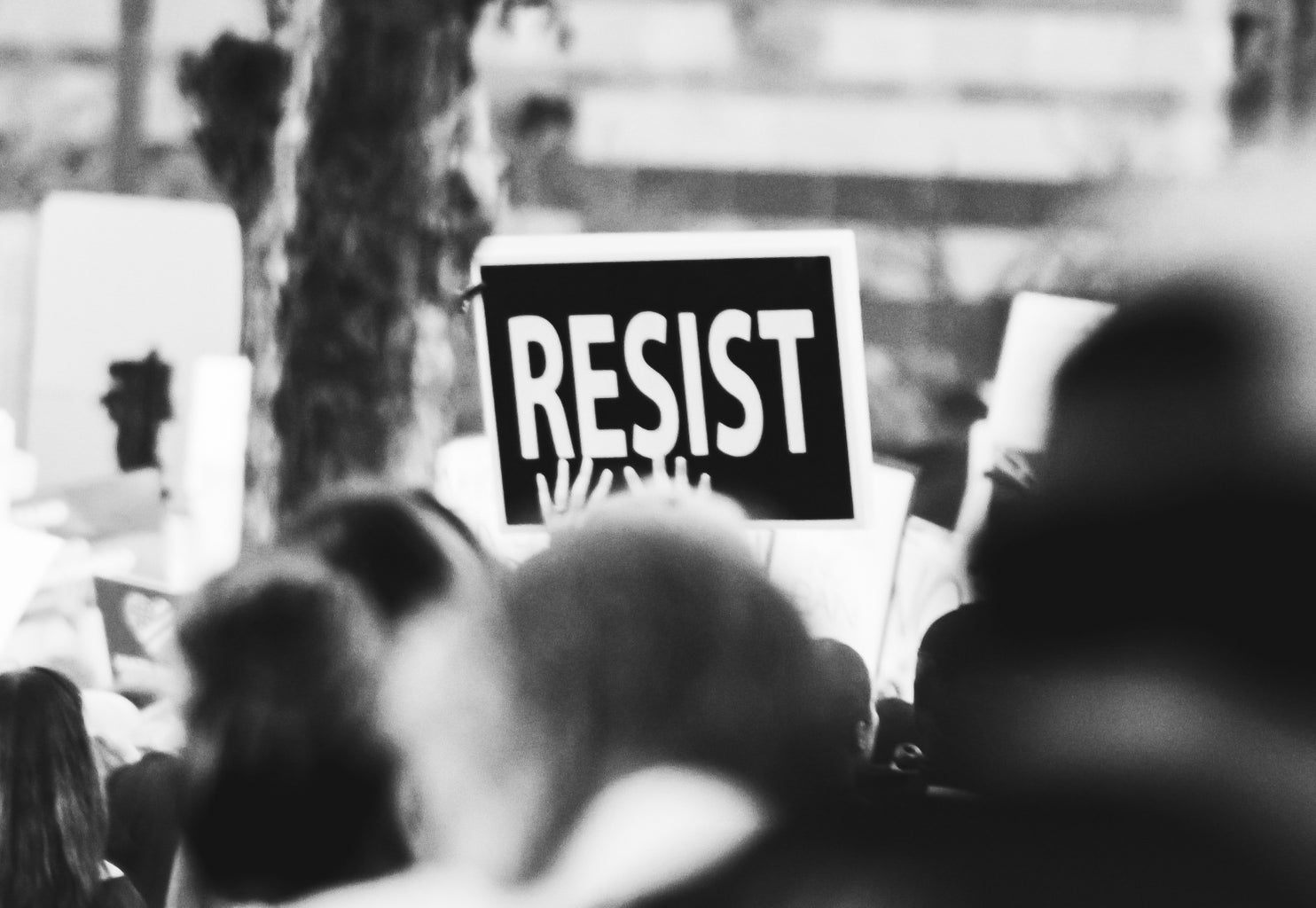 Resist protest sign
