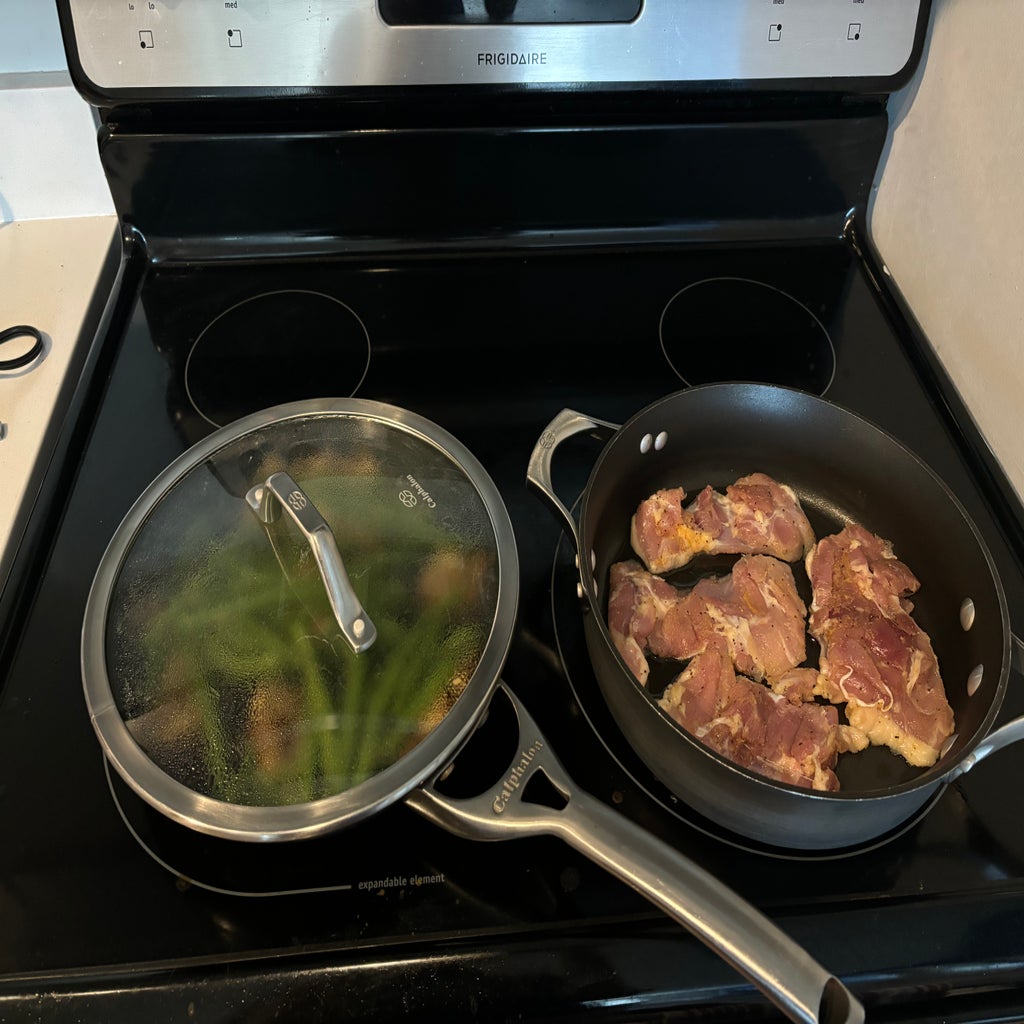 food cooking on the stove