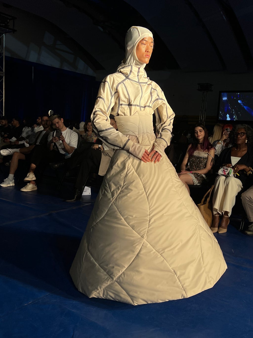 Model showcases Serena Li\'s designs on the Mass Exodus runway.