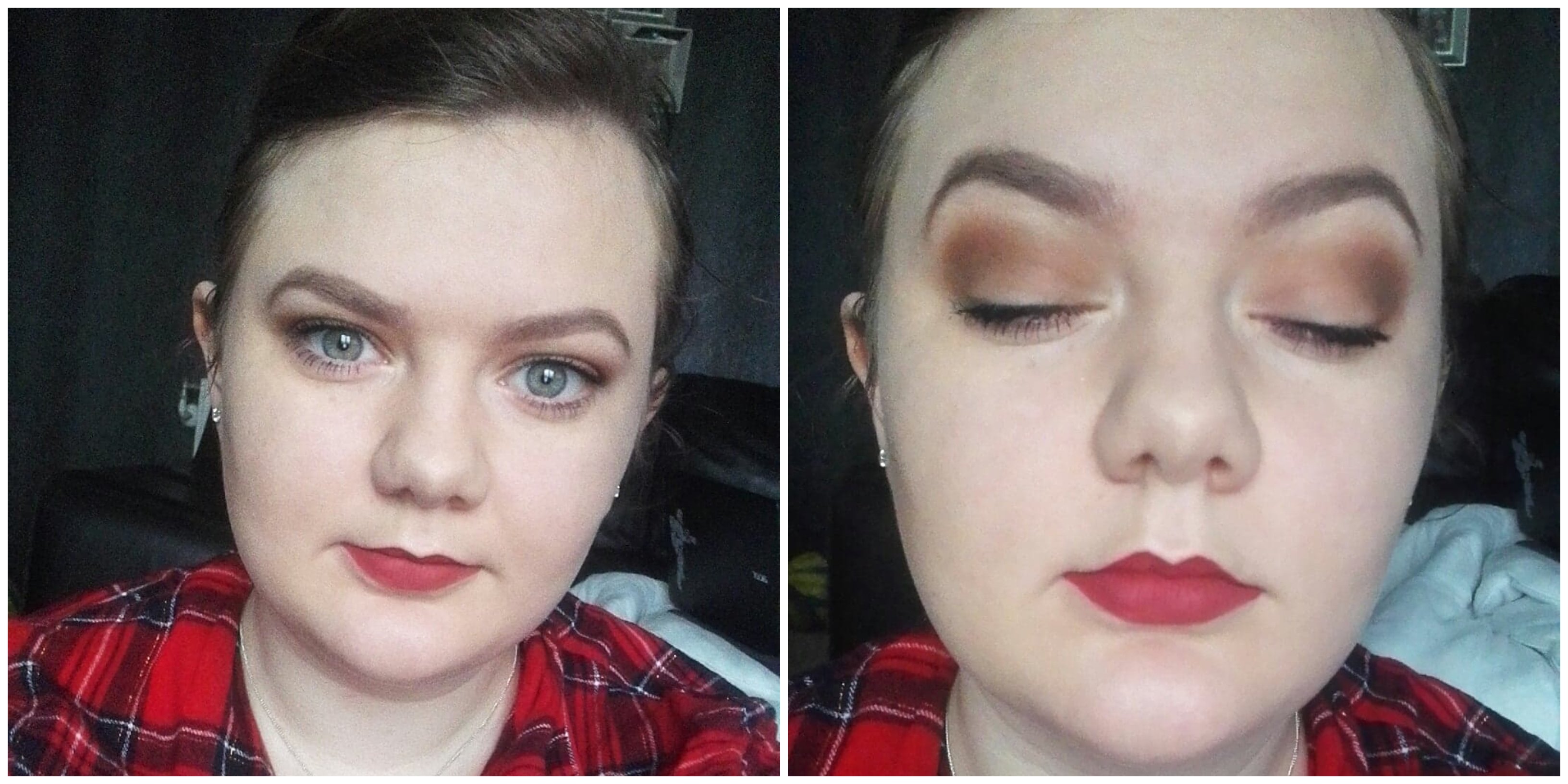 Girl showing eye make up look