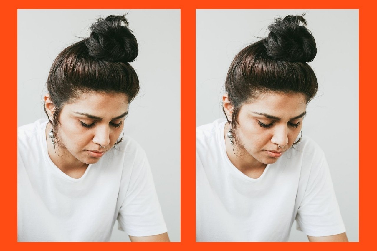 brown hair top knot hairstyle