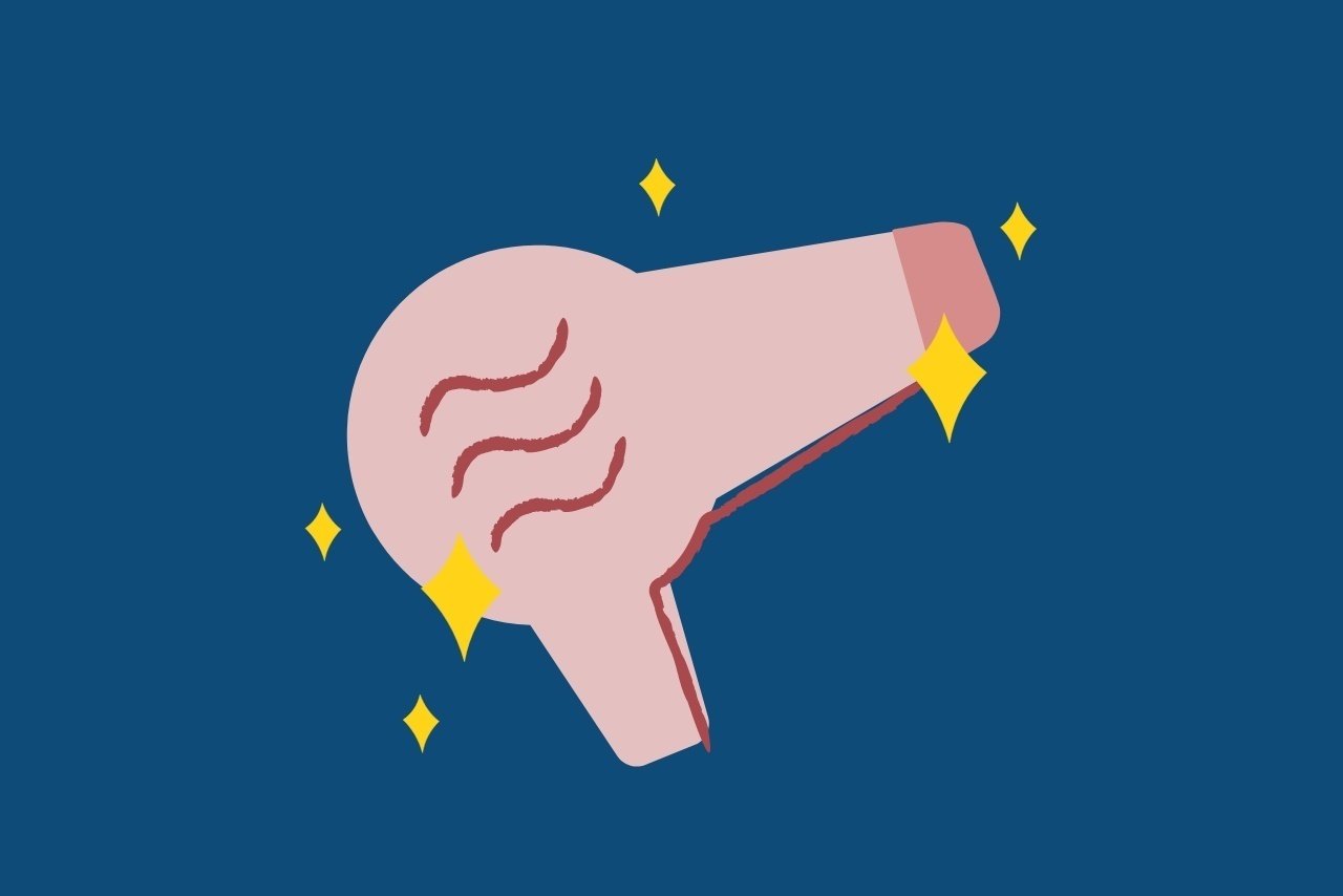 pink hair dryer ilustration