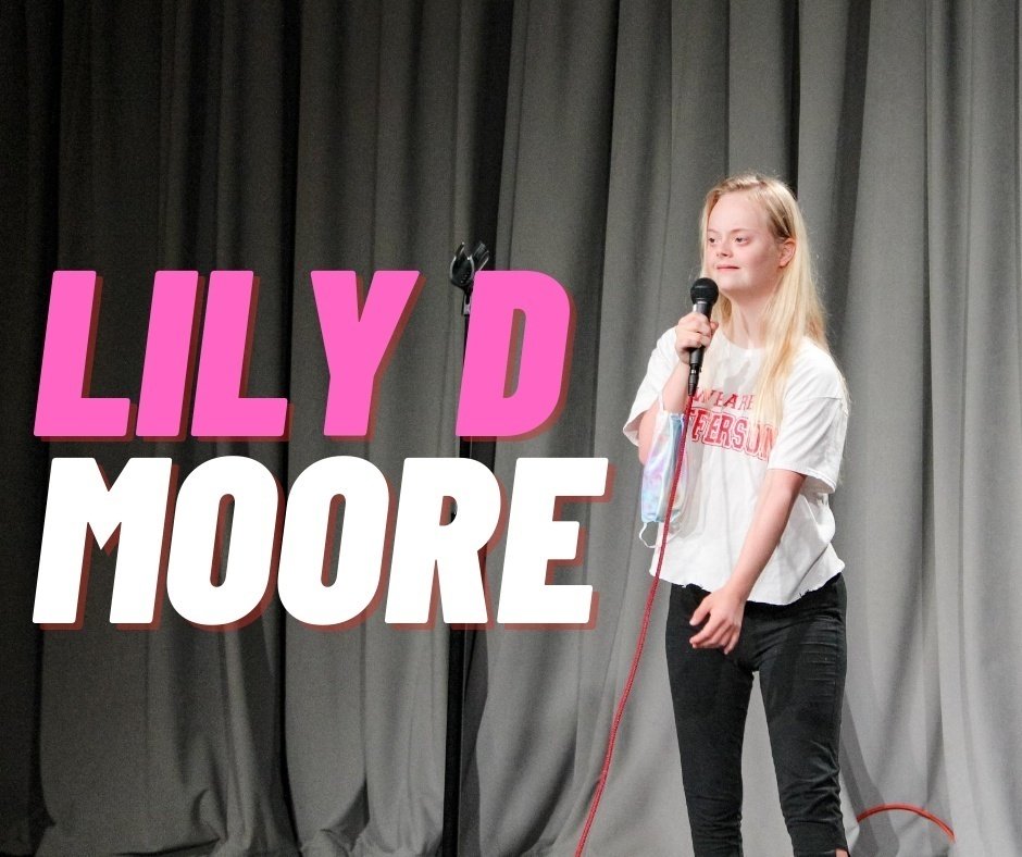 Lily D Moore on stage