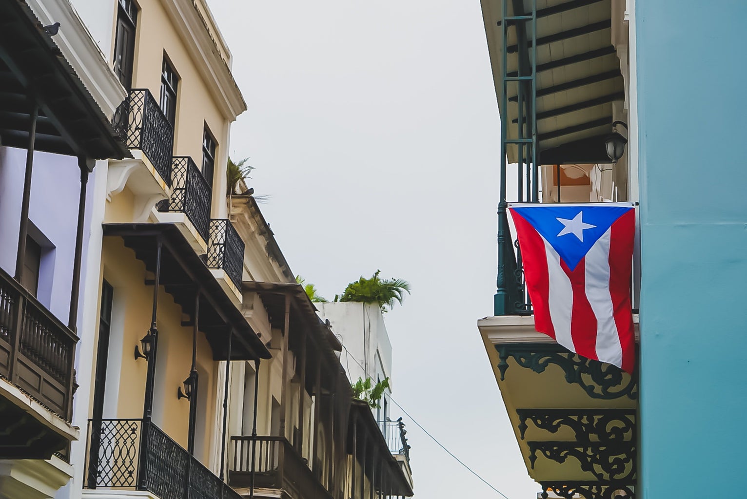 street with Puerto Rican flag