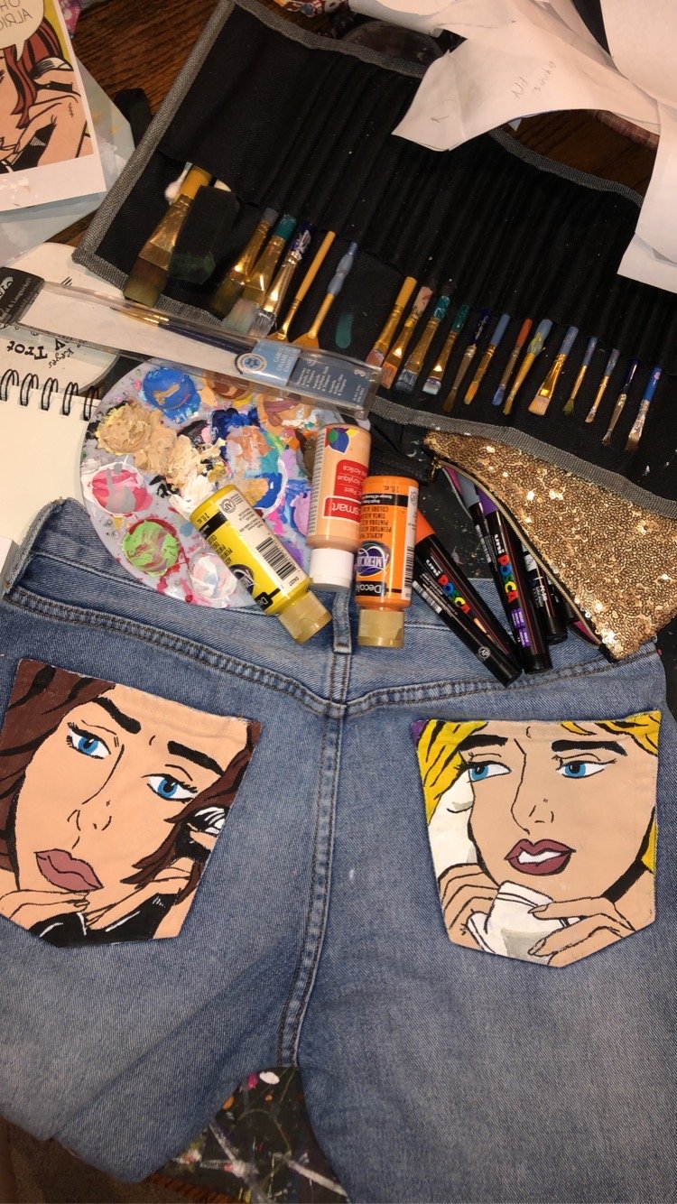 Painted denim jeans by Courtney White?width=698&height=466&fit=crop&auto=webp&dpr=4