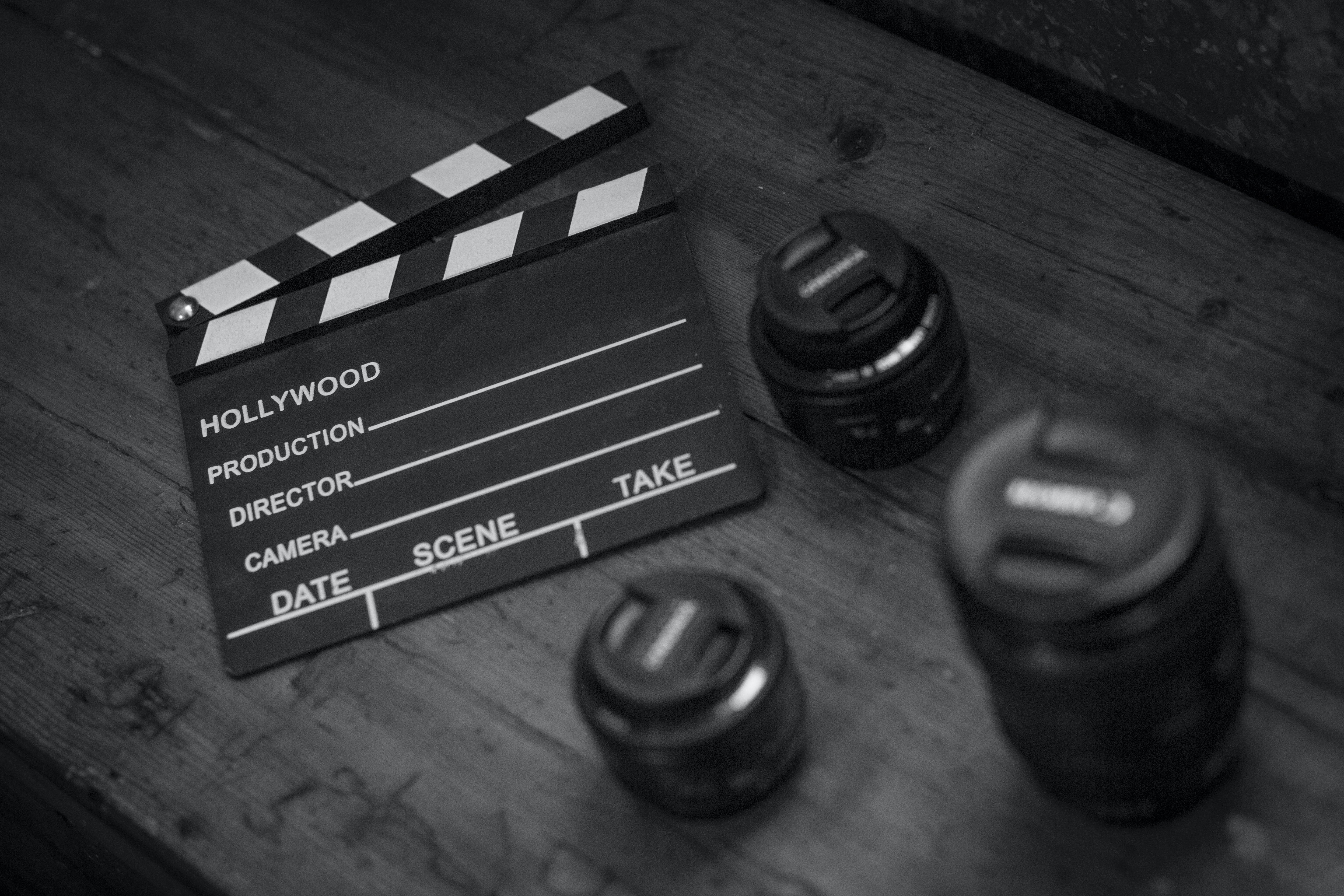 black and white movie clapperboard by Gioele Fazzeri