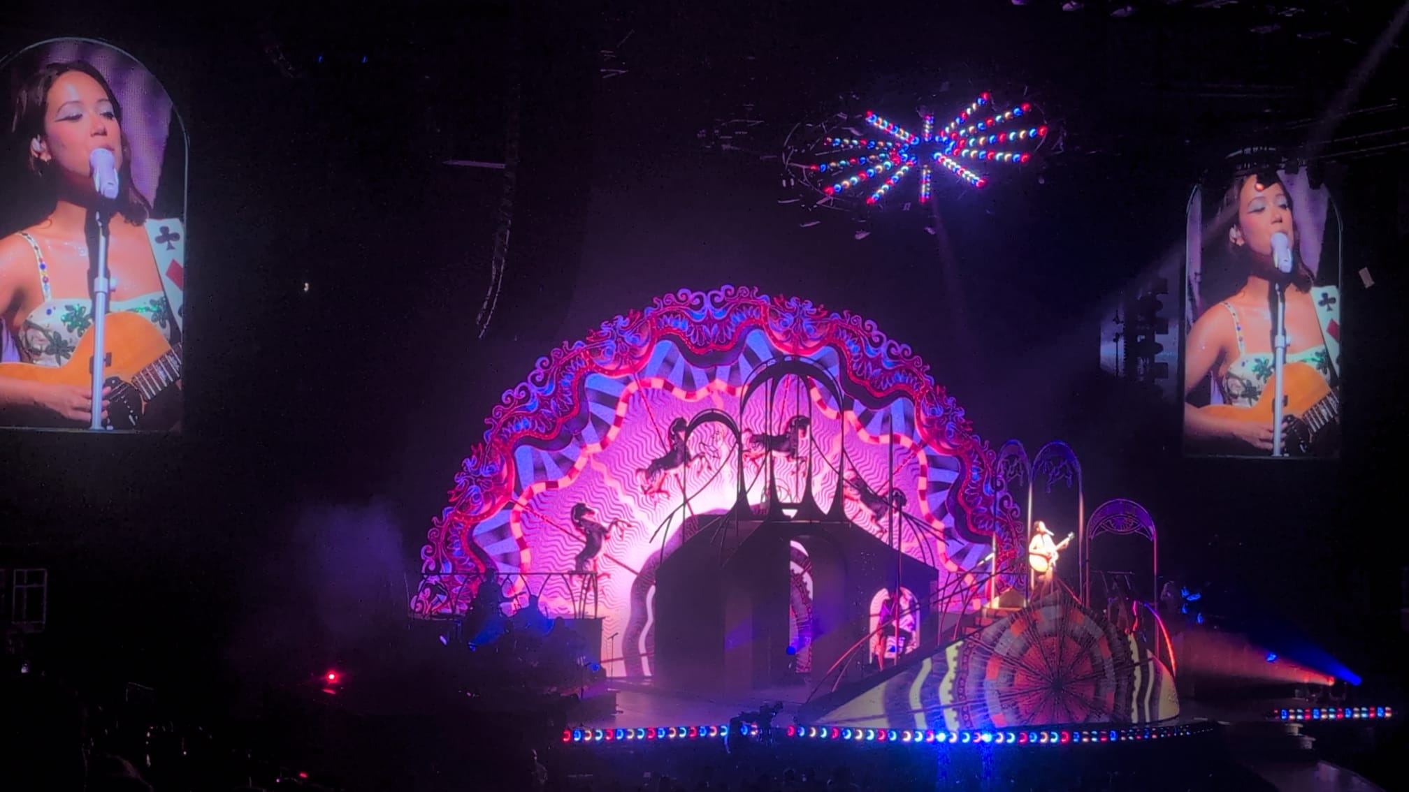 A photo of Laufey, taken by myself, at her Matter of Time Concert in Austin, Texas