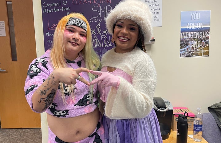 two student drag performers